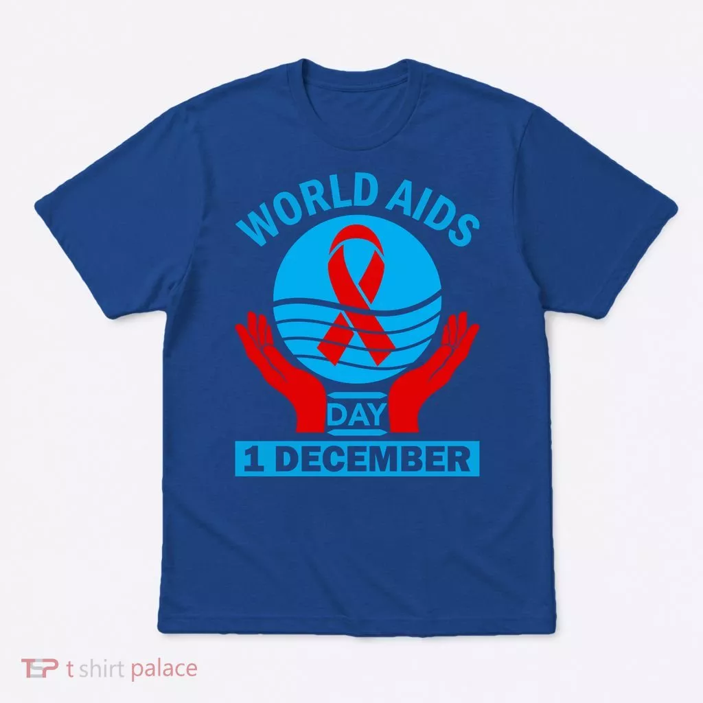1 Dec Red Ribbon Day Support For World Aids Day Awareness Cute Gift T-Shirt