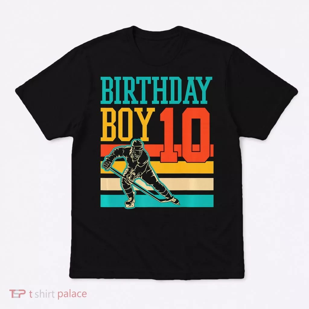 10 Year Old Ice Hockey Themed Birthday Party 10thGift T-Shirt
