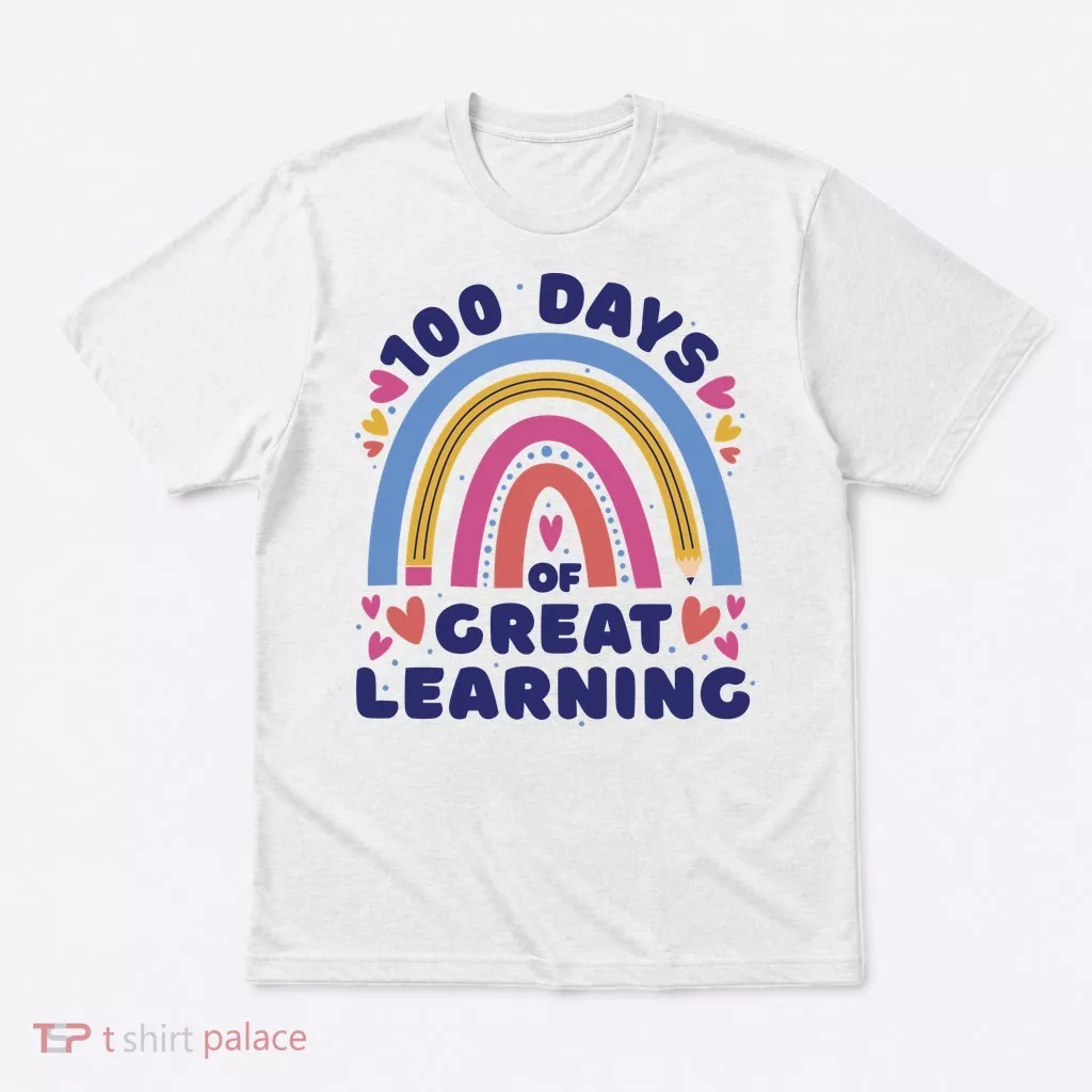 100 Days Of Great Learning School Rainbow T-Shirt
