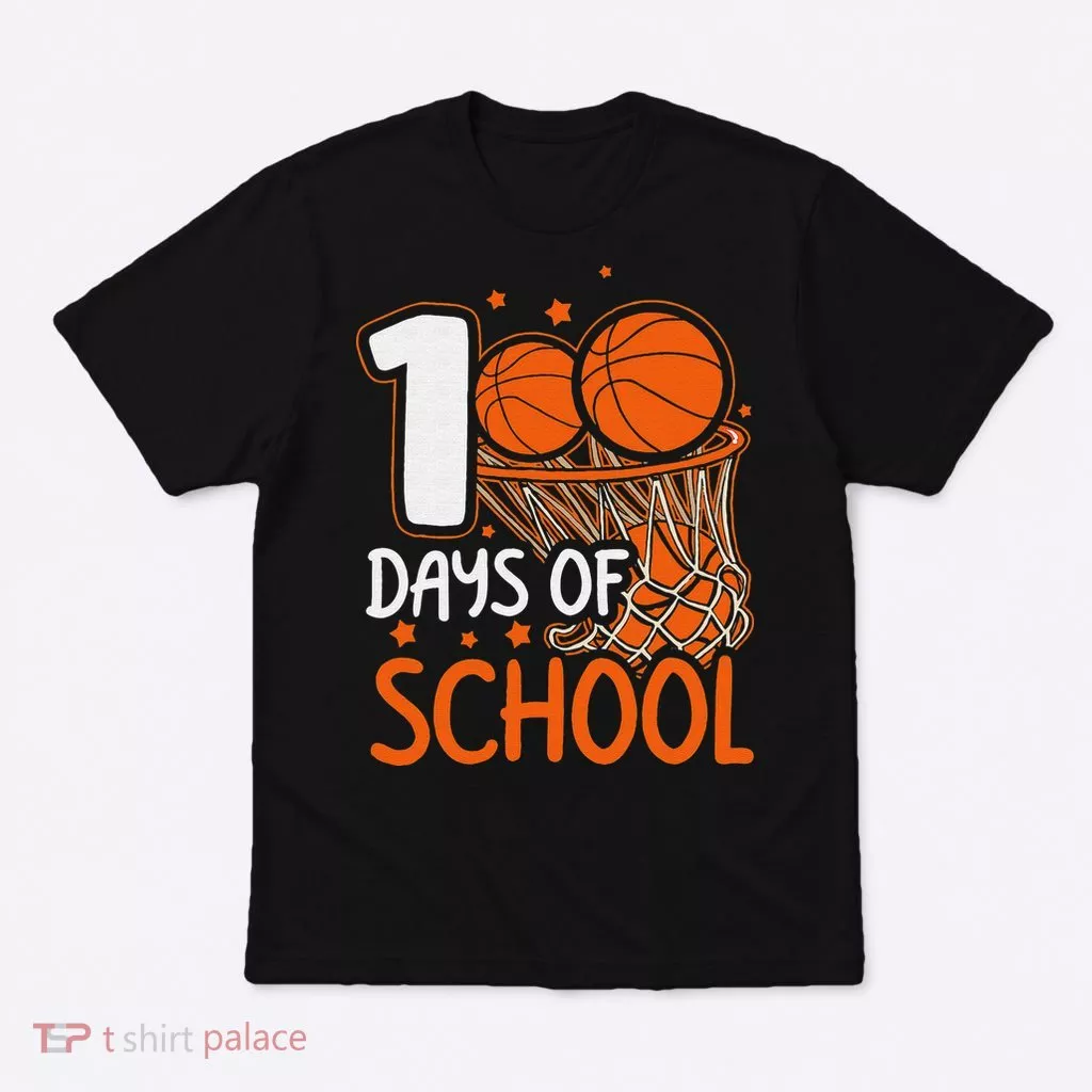 100 Days Of School Basketball 100th Day Balls T-Shirt