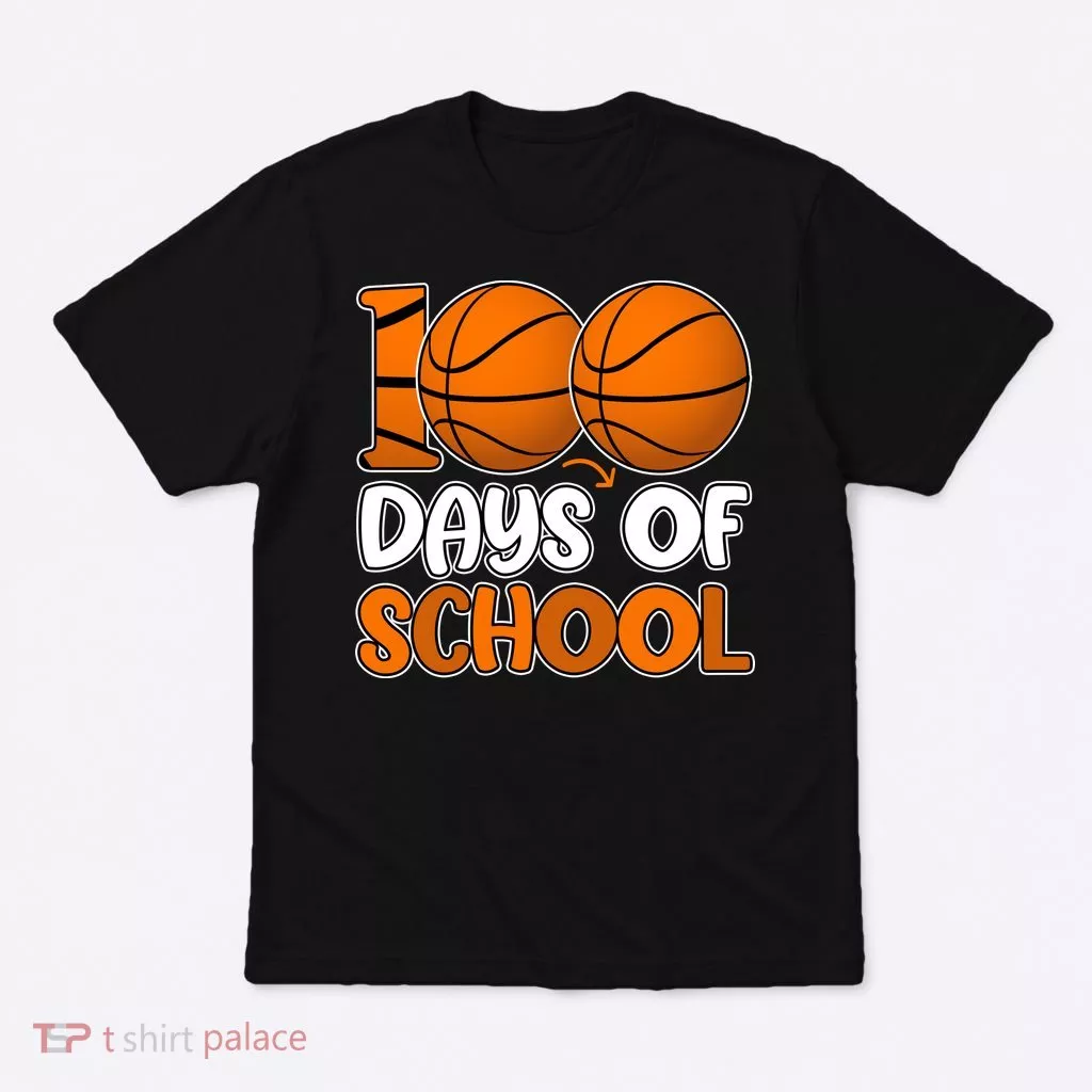 100 Days Of School Basketball Fan Cute T-Shirt