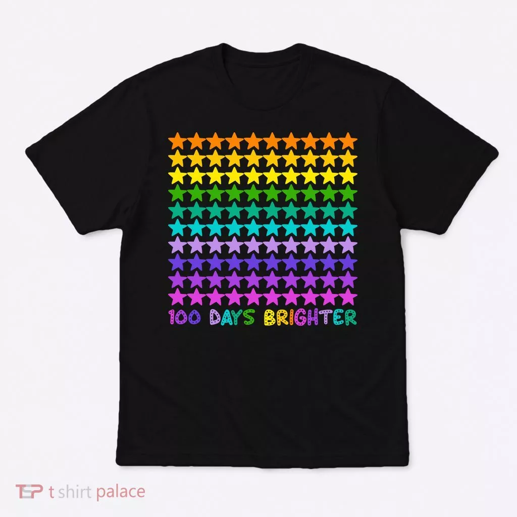 100 Days Of School Brighter Rainbow Star T-Shirt
