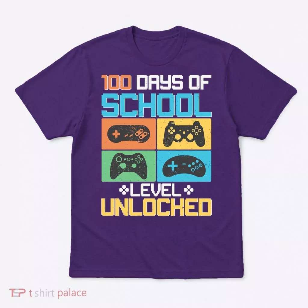 100 Days Of School Level Unlocked Video Game Fan T-Shirt