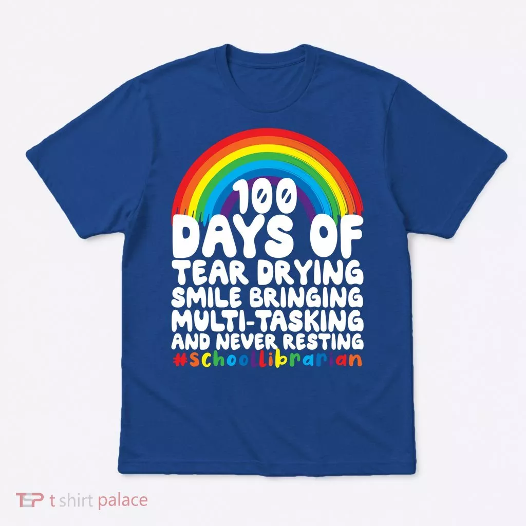 100 Days Of School Smile Bringing School Librarian Great Gift T-Shirt
