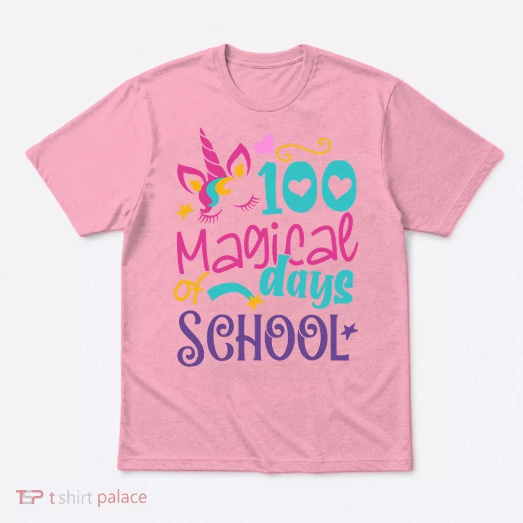 100th Day Of School Unicorn 100 Magical Days Teacher Girls T-Shirt