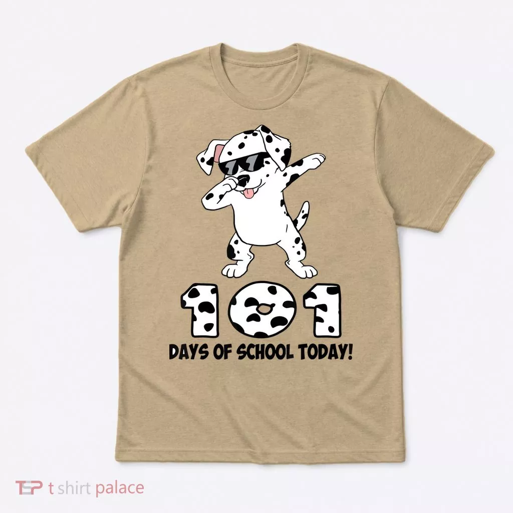 101 Days Of School Dabbing Dalmation Dog Teachers T-Shirt