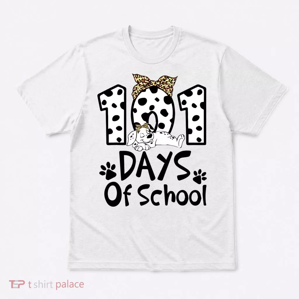 101 Days Of School Dalmatian Dog Boys Girls 100 Days Smarter T-Shirt