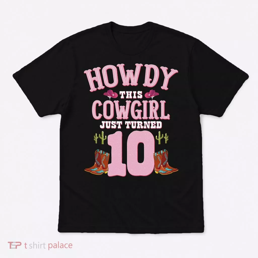 10th Birthday Cow Howdy Western Themed Birthday T-Shirt