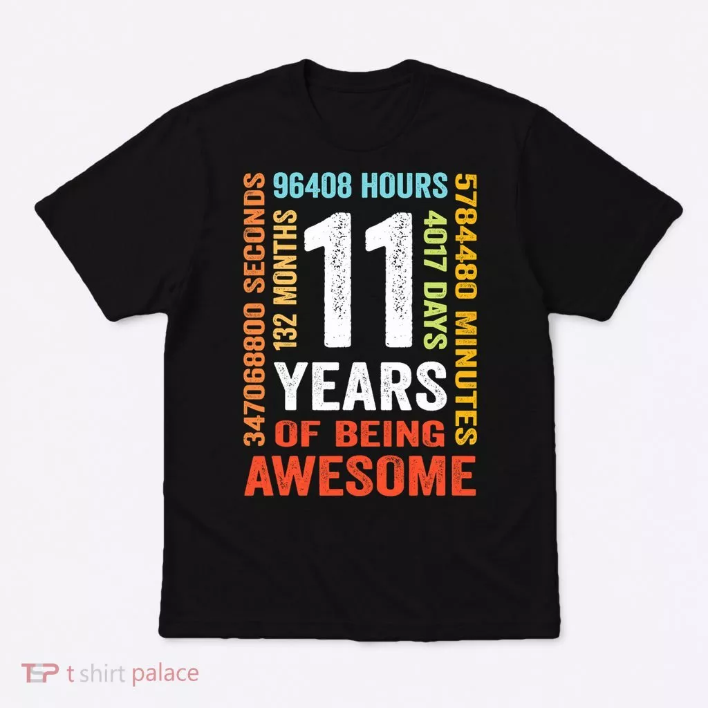 11th Birthday 11 Years Old Vintage Retro 132 Months T-Shirt