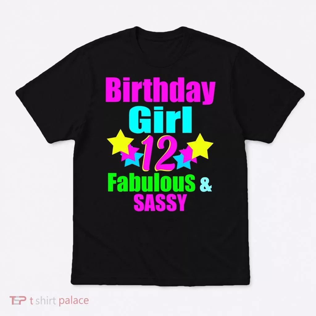 12 Year Old Girl Birthday Party Neon Bday Party T-Shirt