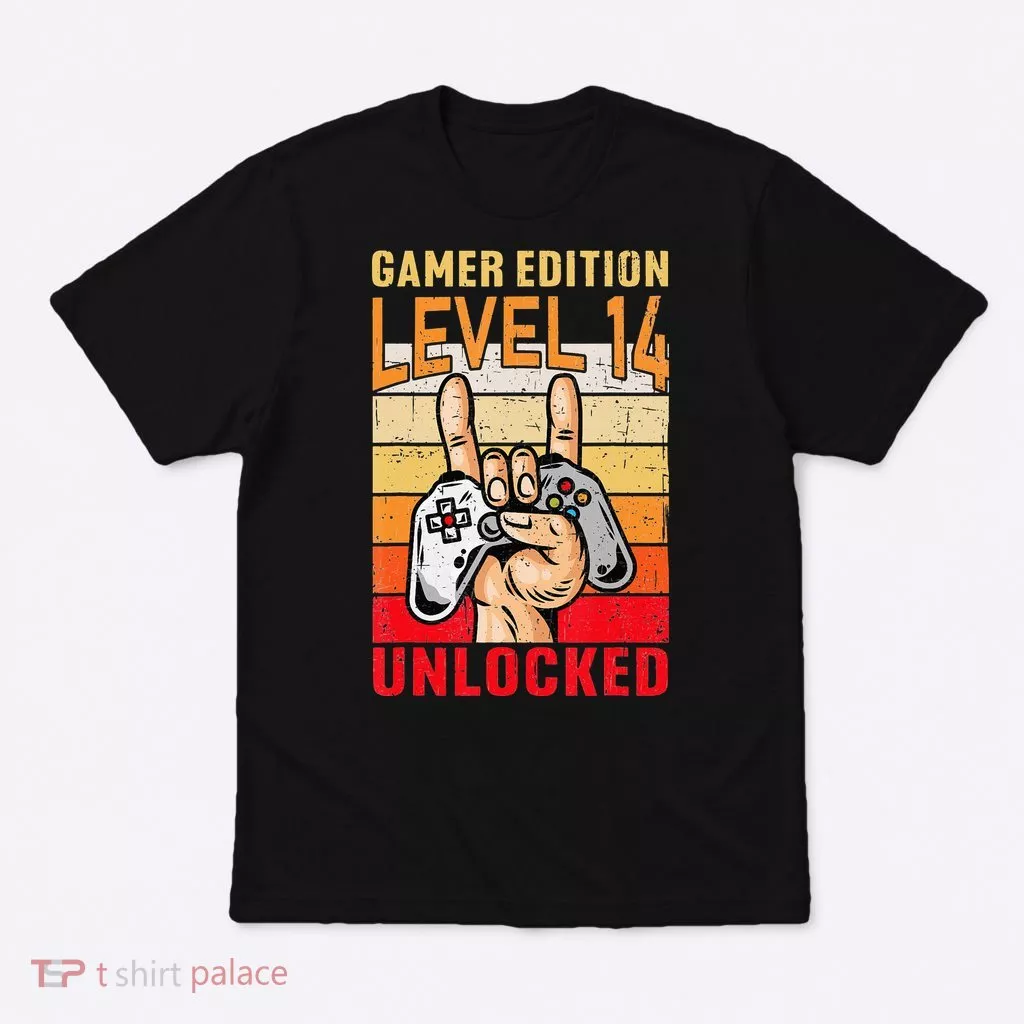 14Th Birthday Video Gamer Edition Level 14 Unlocked T-Shirt