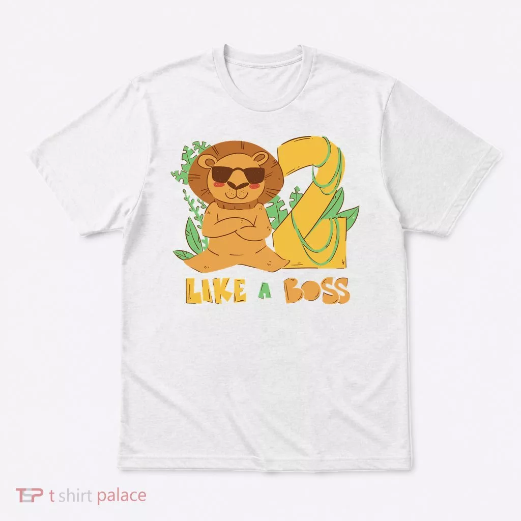 2nd Birthday Like A Boss Lion Cute Gift T-Shirt