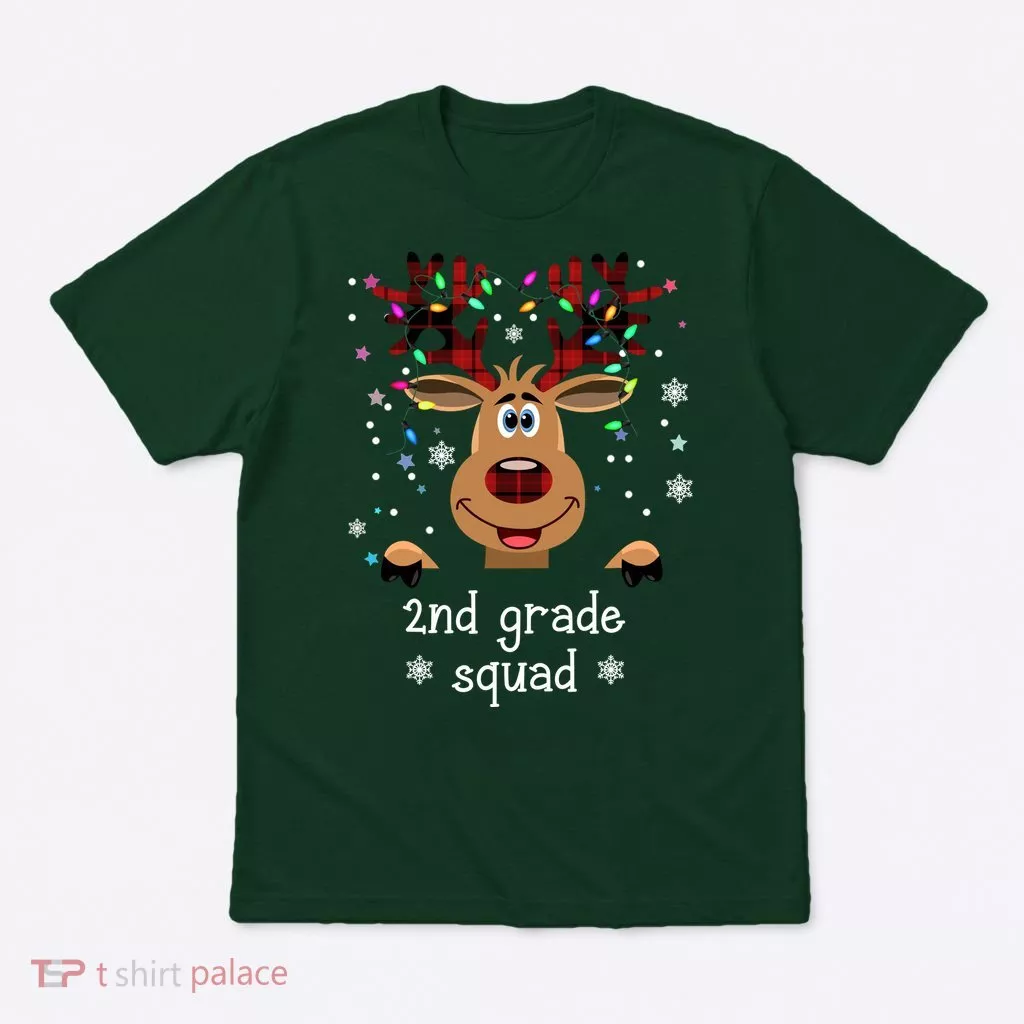2nd Grade Squad Reindeer Christmas T-Shirt