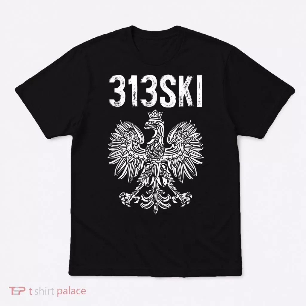 313SKI Detroit Michigan Area Code 313 Polish Pride T-Shirt