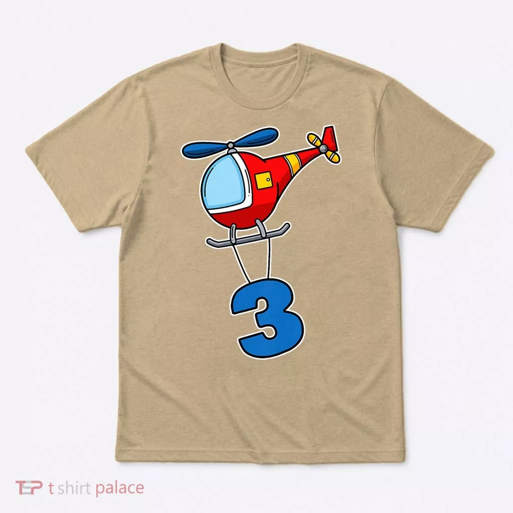3rd Birthday Gift For A Boy I Funny Helicopter T-Shirt