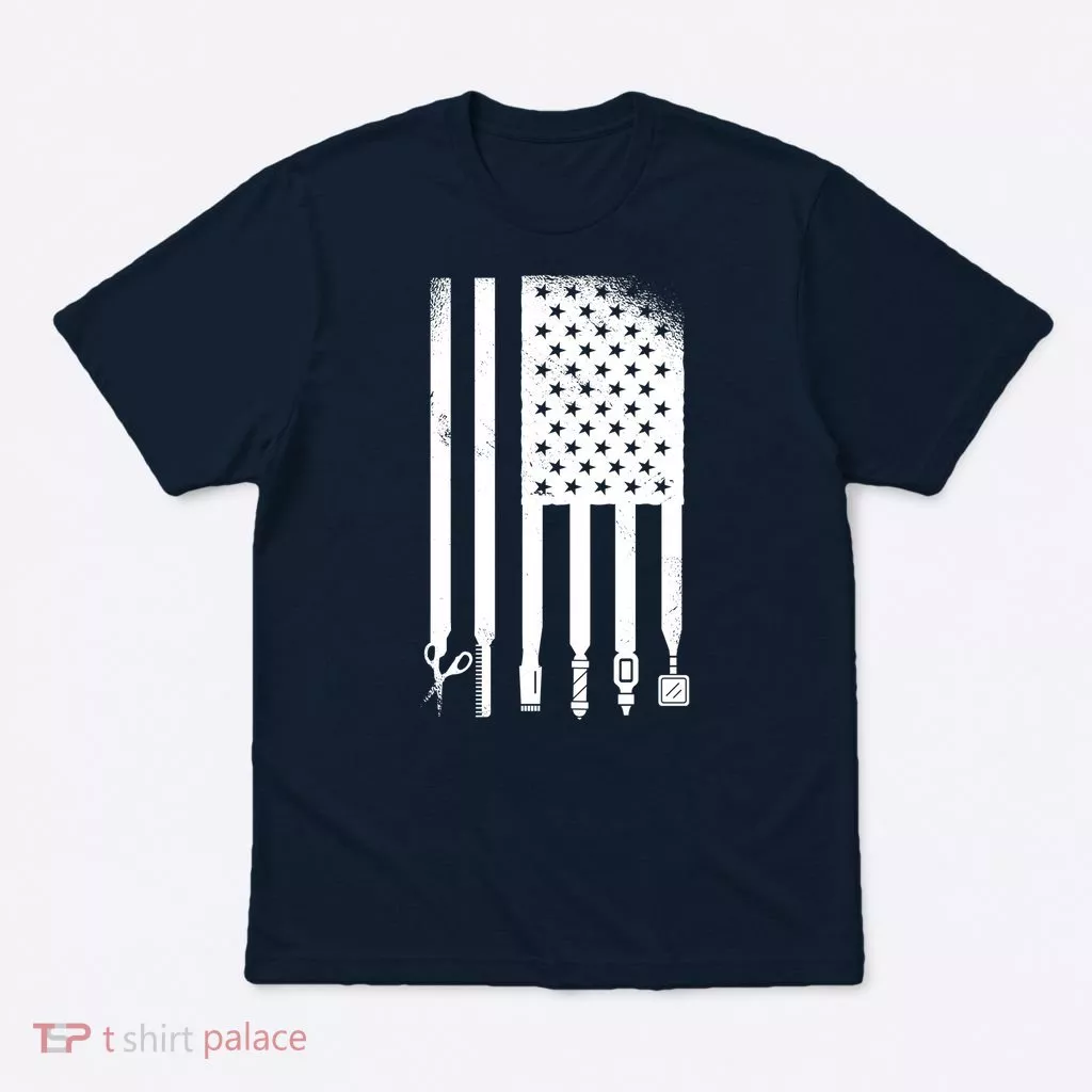 Barber Hair Style USA Flag T-Shirt
