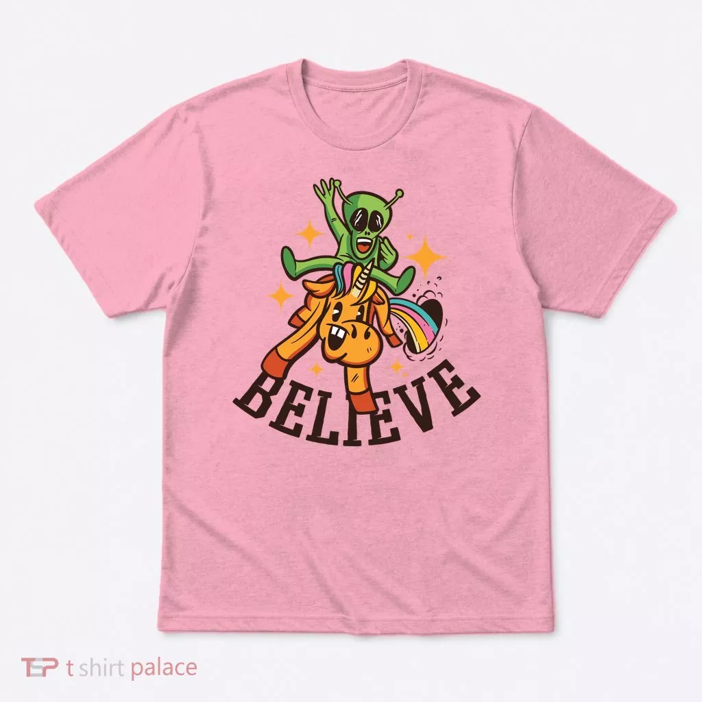 Believe Alien Unicorn T-Shirt