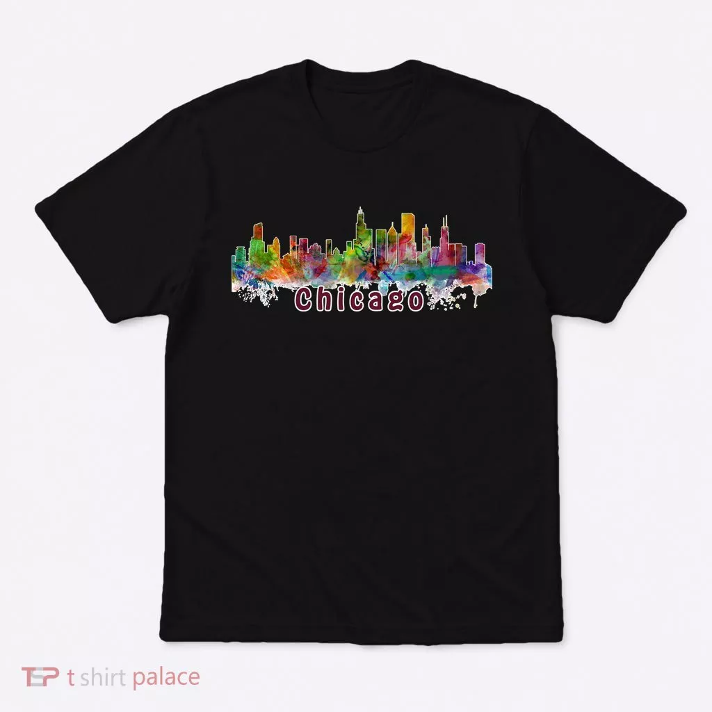 Chicago Skyline Paint Splatter T-Shirt