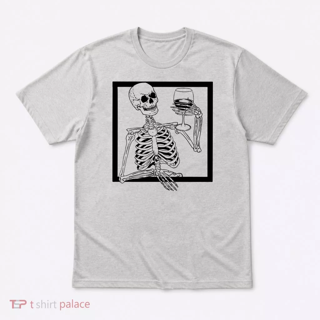 Creepy Skeleton Wine T-Shirt