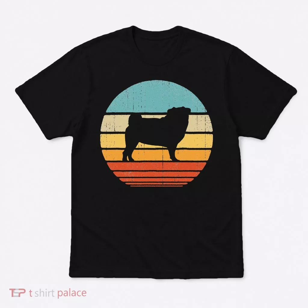 Pug Retro Vintage 60s 70s Sunset Dog LoversT-Shirt