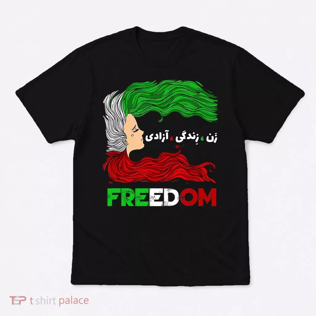 Zan Zendegi Azadi Iran Persian Woman Life Hair Freedom White T-Shirt