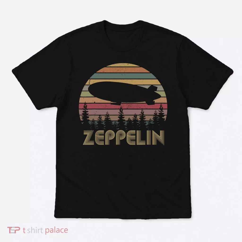 Zeppelin Retro Vintage Sunset 70s 80s Distressed Dirigible T-Shirt