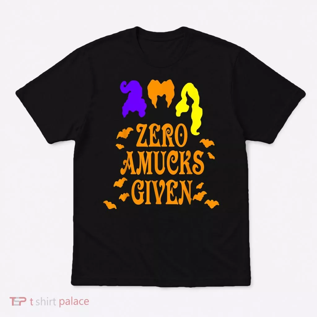 Zero Amucks Given Funny Amuck With Bat Halloween Witch T-Shirt